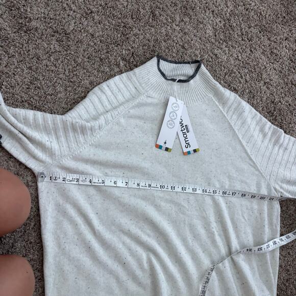 NWT Smartwool Women's Edgewood Mock Neck Speckled Sweater XL White - Picture 6 of 11